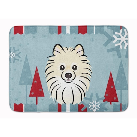 Carolines Treasures Winter Holiday Pomeranian Machine Washable Memory Foam Mat BB1703RUG
